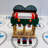 Over the Track Signal House Knapford Newer Style #3 Poor Condition Chipping Paint Wooden - Used