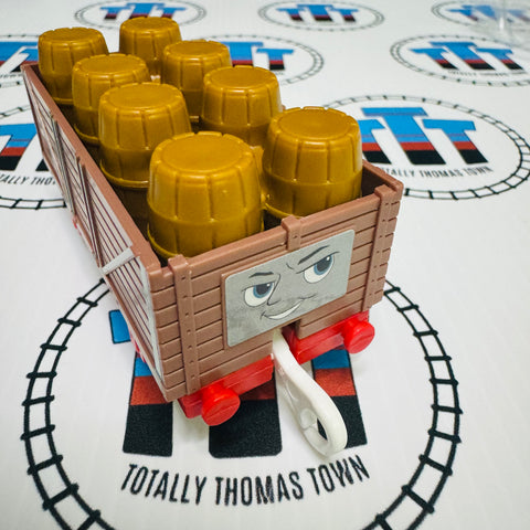 Troublesome Truck Brown Newer Face with Barrel Cargo New no Box - TOMY