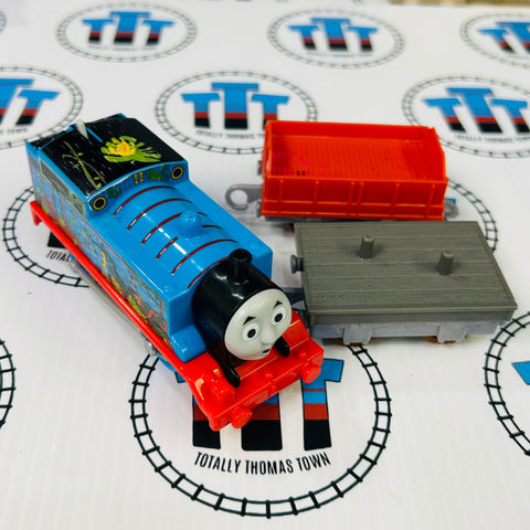 Mud and Swamp Covered Thomas (2013 Mattel) Blue Wheels Good Condition Used - Trackmaster Revolution