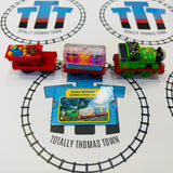 Percy & Sodor Birthday Celebration Cars (2002) Discoloured Water with Character Card Used - Take Along