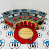 Deluxe Roundhouse #4 Discoloured Walls/Fair Condition with Turntable No Rails Wooden - Used
