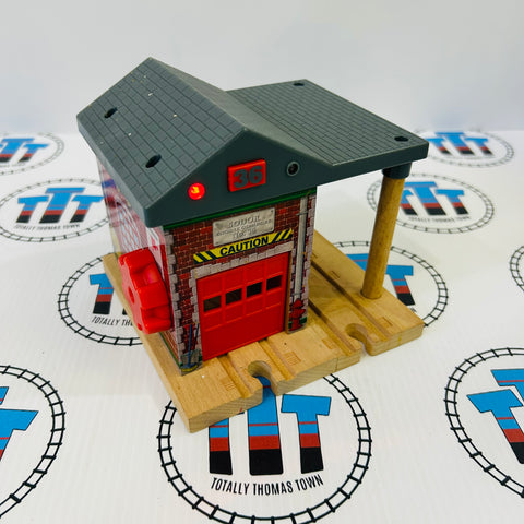Sodor Fire Station with Lights and Sound #3 (Door Doesn’t Stay Up) Wooden - Used