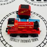 Rail Rocket James and Tender #1 (2018 Mattel) Missing Cape/Different Clip Used - Push Along