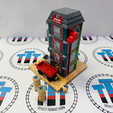 Sodor Paint Factory #2 with 2 Barrels (1 Chipped) and Cargo Car Wooden - Used