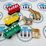 Trains de cirque (Learning Curve 2001) avec éléphant, tigre, lion, girafe et zèbre Bon état Bois - Occasion