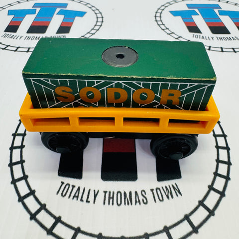 Cargo Car Orange with Green Cargo Rare Wooden - Used