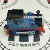 Clear Glitter Thomas Grinning Newer Face Peeling/Missing Stickers Capsule Plarail Wind Up - Used