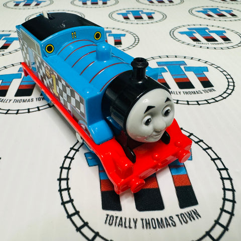 Finish Line Thomas with Checkered Flag (2013 Mattel) Good Condition Used - Trackmaster Revolution