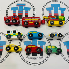 Vehicle Pack 9 Pieces BIGJIGS Rail Wooden - New in Box