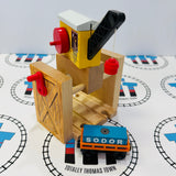 Sodor Cargo Crane with Orange Cargo Car #3 Very Good Condition Wooden - Used
