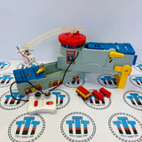 Harold’s Heliport Remote Control Portable Playset Lights and Sounds with 3 Cargo Pieces and Cargo Car #2 (Missing Door/Peeling Sticker) Used - Take Along