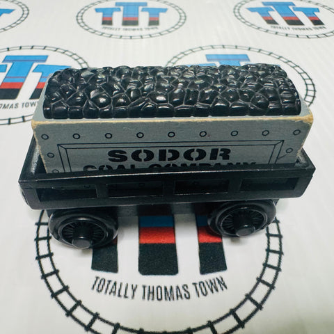 Black Cargo Car with Sodor Coal Company Cargo (Learning Curve) Wooden - Used
