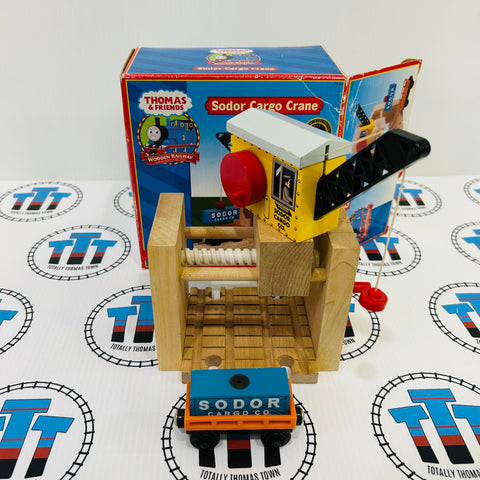 Sodor Cargo Crane with Cargo Car Clickity Clack Wooden - Used in Box