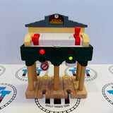 Deluxe Over the Track Signal House Newer Style #2 One Side Does Not Fully Stay Up Wooden - Used