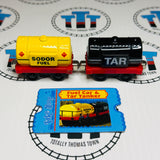 Sodor Fuel Car & Tar Tanker (2003) with Character Card Used - Take Along