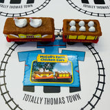 McColls Chicken and Egg Cars with Sound (2008) with Character Card Good Condition Used - Take Along
