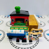 Sodor Dairy Farm with 2 Cows, 2 Milk Barrel and 1 Barrel Car #2 Fair Condition Wooden - Used