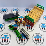 Come Out Henry Story Pack (Missing Station Base/Chipped & Marked Tunnel) with Sad Henry, Knapford Express Coach (1997), Figures, Elsbridge Station and Tunnel Fair Condition Wooden - Used