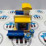 Honey Depot with 2 Barrels and Barrel Car #3 (NOT WORKING Does not fully go up) Wooden - Used