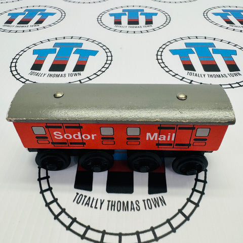Sodor Mail Car #3 (Learning Curve 1996) Rare Chipping Paint Wooden - Used