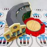Tidmouth Sheds (Learning Curve) Roundhouse #3 Different Turntable Chipped Wall/Track Wooden - Used