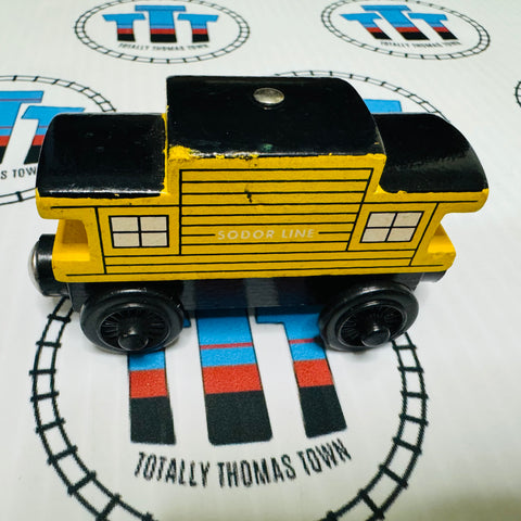Sodor Line Caboose Yellow (Learning Curve) Good Condition Wooden - Used