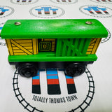 Box Car Green & Yellow (Learning Curve 2003) Wooden - Used