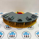 Roundhouse with Turntable (Stained) #2 Chip in Track (Doesn't Affect Use) Older Style Roof Wooden - Used