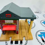 Sodor Fire Station with Lights and Sound #1 Door Doesn't Stay Up Wooden - Used