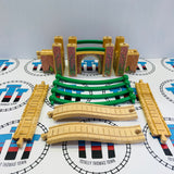 Suspension Bridge with Track Rare #2 Ripped/Peeling Stickers Clickity Clack Wooden - Used