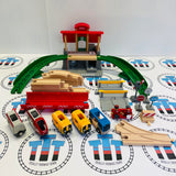 BRIO Central Station Set #1 (Missing 1 Sign, Signal, Tunnel Lid) 33988 Wooden - Used