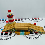 Phare et pont-levis avec sons et lumières n° 3 (le son du pont ne s'active pas toujours) en bois - Occasion