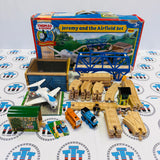 Jeremy and the Airfield Set with Thomas and Terence (writing on bottom) Wooden - Used in Damaged Box