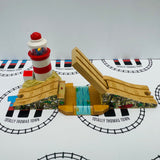Phare et pont-levis avec sons et lumières n° 3 (le son du pont ne s'active pas toujours) en bois - Occasion