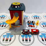 BRIO 33833 Fire Station Complete Wooden - Used