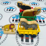Circus Trains with Elephant, Bear, Zebra and Lion (Learning Curve) #2 Wooden - Used