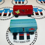 Whittle Shortline Number Train 1-10 and Caboose (#2 Chipping Paint/#8 Car Glued/Repaired Base) Generic Brand Wooden - Used