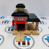 Fire Station with Ramp #2 Roof Formerly Glued Wooden - Used