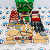 BRIO 33052 Deluxe Railway Set #1 (Tracks not BRIO/Glue on all bottoms/incomplete accessories/Storage missing lid) Wooden - Used