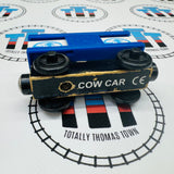 Blue Cow Car with Sound (Learning Curve 2003) chipping paint Wooden - Used