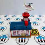 Harold's Heliport with Helipad Lights and Sound Noisy #2 Fair Condition Wooden - Used