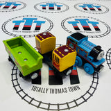 Busy Island Set #1 Complete Fair Condition/Marked Track with Thomas, Passenger Coach, Cargo Car and Jeremy (Thomas Wood Mattel) - Used