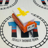 Orange Troublesome Truck with Present Flatbed Missing Stickers Pull Along Capsule Plarail - Used