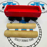 Sawmill Log Car with Log (Learning Curve 1999) Wooden - Used