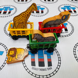 Circus Trains (Learning Curve 1996) with Elephant, Lion, Giraffe and Zebra Wooden - Used