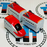 E6 Komachi Rear Car (Clear Base) and 2 Coaches Pull Along Capsule Plarail - Used