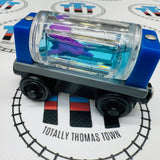 Aquarium de voiture rond avec calmar (Courbe d'apprentissage) Eau bleue Bon état Bois - Occasion