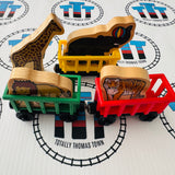 Circus Trains with Giraffe, Tiger, Elephant and Lion (Learning Curve 2003) Wooden - Used