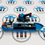 BRIO Freight Ship with Crane and 1 Cargo Piece 33534 Wooden - Used