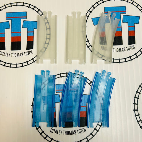 Clear Blue & White Rail Set (6 Pieces) Capsule Plarail - Used